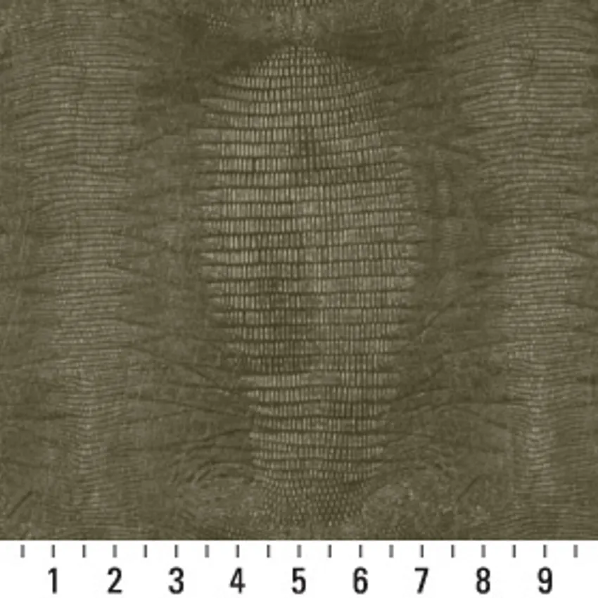 Olive Dark Green Animal Print Automotive Vinyl Upholstery Fabric by the Yard — Scale in inches