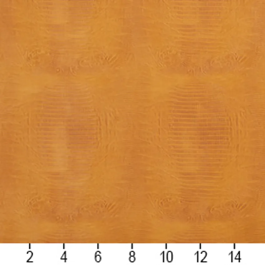 Light Yellow Gold Reptile Skin Texture Vinyl Upholstery Fabric — Scale in inches