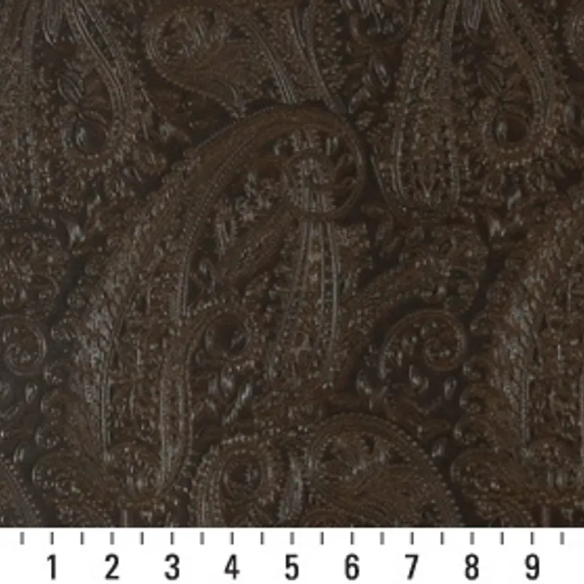 Mahogany Brown Decorative Auto Upholstery Fabric by the Yard — Scale in inches