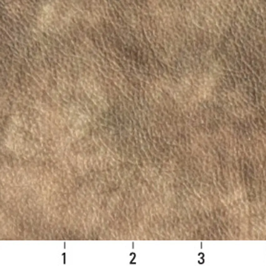 Bronze Brown and Coral Contemporary Leather Grain Upholstery Fabric by the Yard — Scale in inches