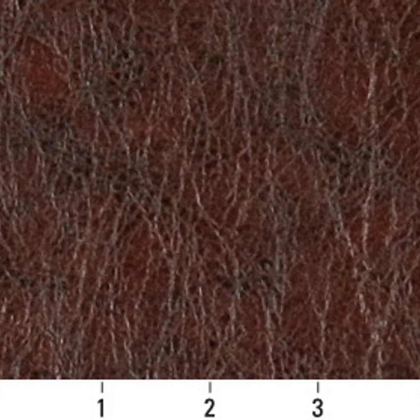 Sienna Brown and Burgundy Decorative Leather Grain Upholstery Fabric by the Yard — Scale in inches