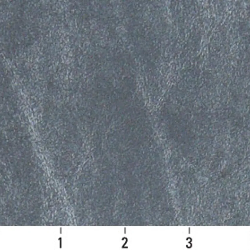 Silver Gray Metallic Shine Leather Texture Vinyl Upholstery Fabric — Scale in inches
