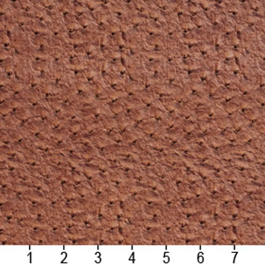 Brown Ostrich Leather Texture Vinyl Upholstery Fabric — Scale in inches