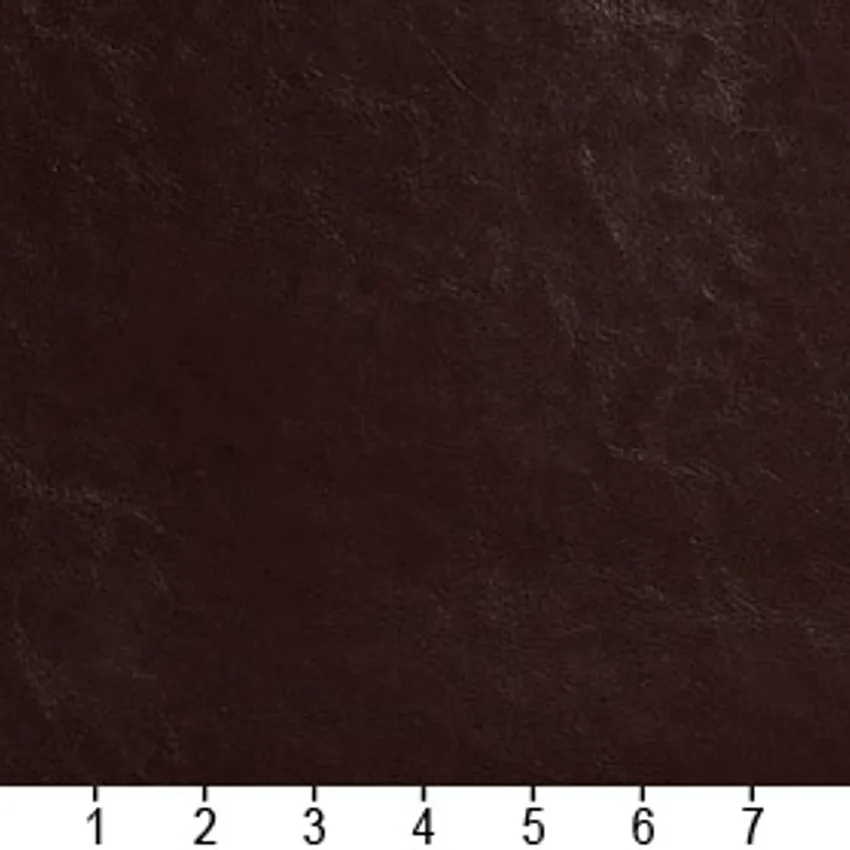 Onyx Brown Metallic Light Leather Texture Vinyl Upholstery Fabric — Scale in inches