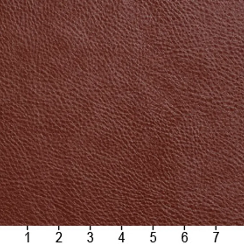 Pecan Brown Leather Grain Animal Hide Texture Vinyl Upholstery Fabric — Scale in inches