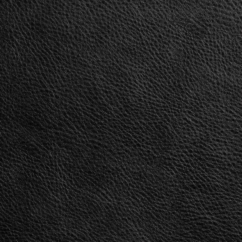 Jet Black Leather Grain Animal Hide Texture Vinyl Upholstery Fabric