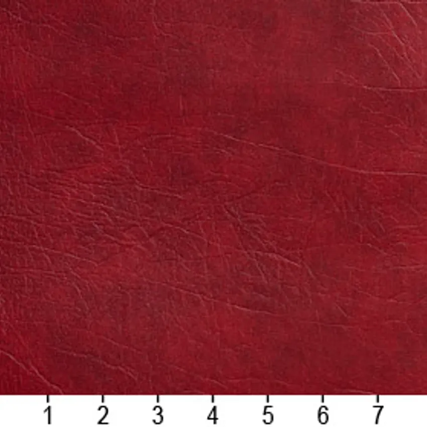 Maroon Burgundy Red Distressed Animal Hide Texture Automotive Vinyl Upholstery Fabric — Scale in inches