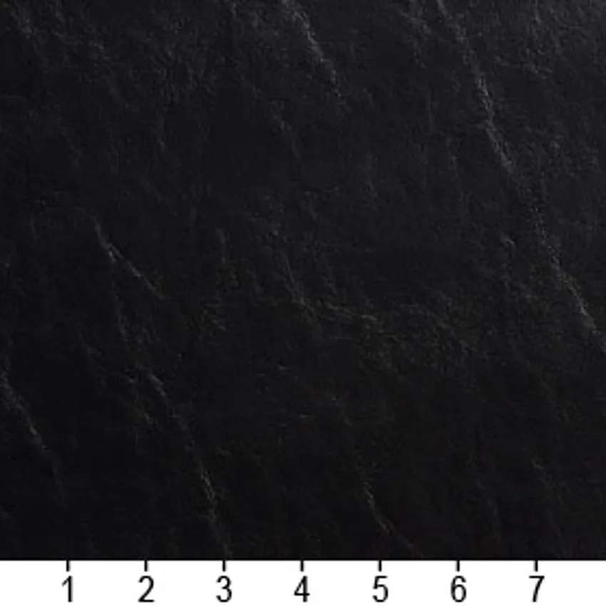 Wallaby Black Onyx Plain Animal Skin Texture  Vinyl Upholstery Fabric — Scale in inches