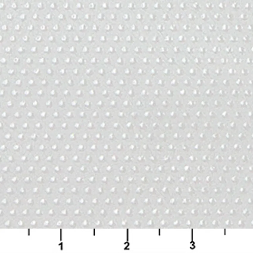 White Vinyl with Small Shiny Decorative Dots Unique Upholstery Fabric — Scale in inches