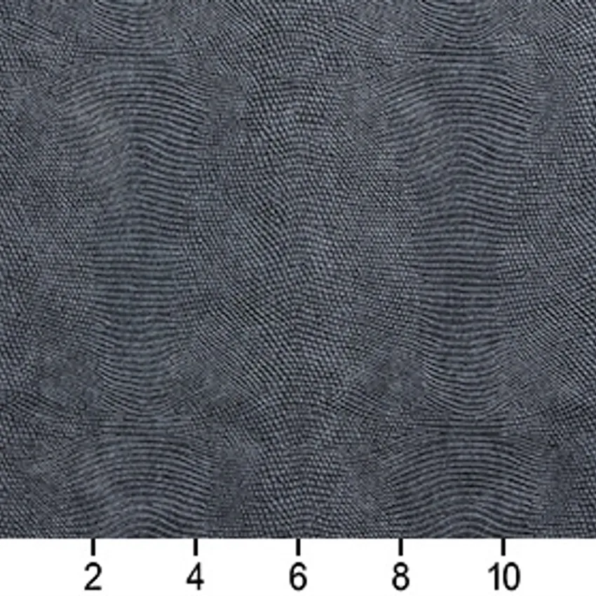 Charcoal Grey Reptile Skin Animal Print Decorative Vinyl Upholstery Fabric — Scale in inches