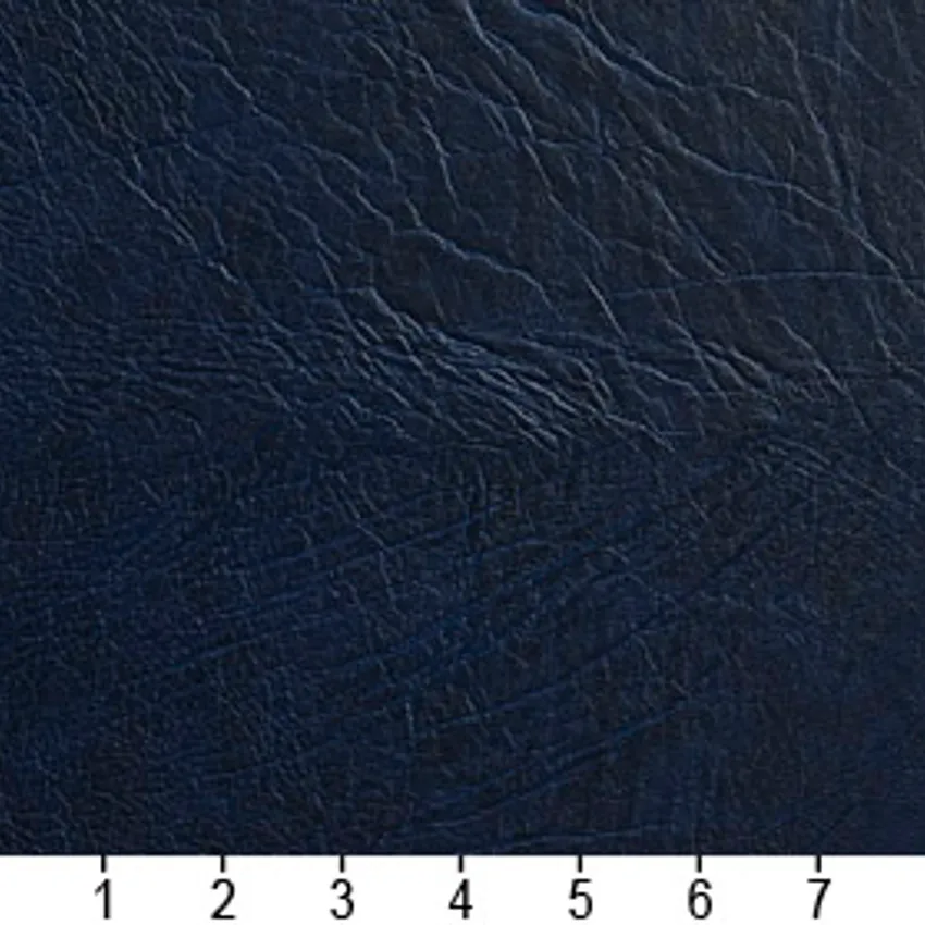 Navy Dark Blue Plain Automotive Animal Hide Texture Vinyl Upholstery Fabric — Scale in inches