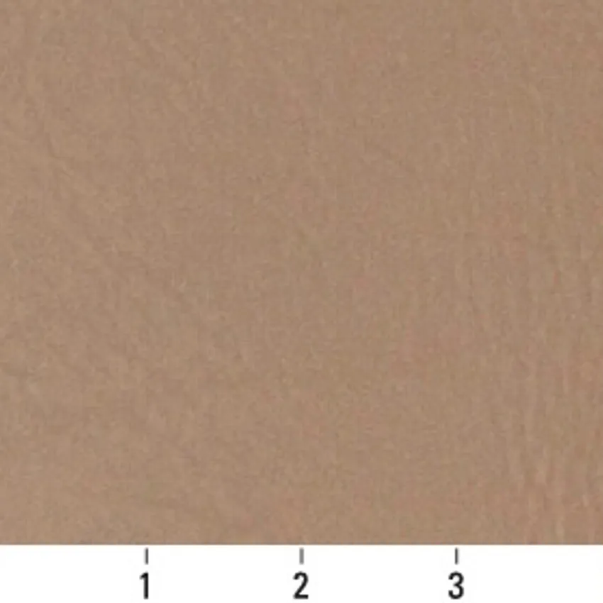 Chestnut Beige and Brown Plain Leather Grain Upholstery Fabric by the Yard — Scale in inches