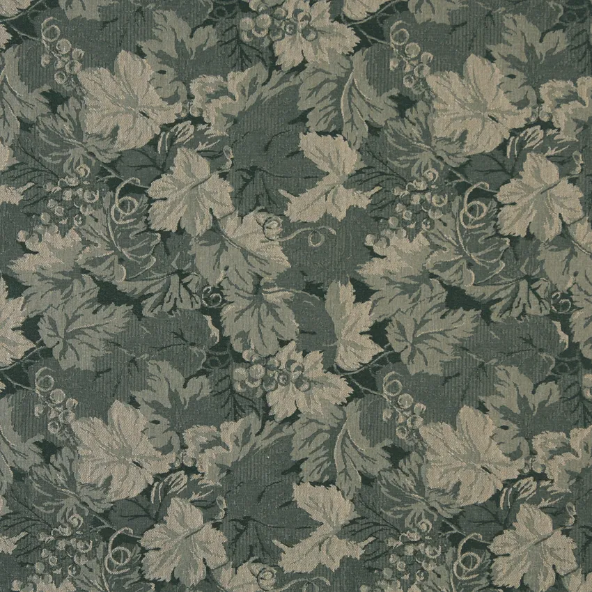 Sage Leaf Beige and Dark Green Foliage Damask Upholstery Fabric by the Yard
