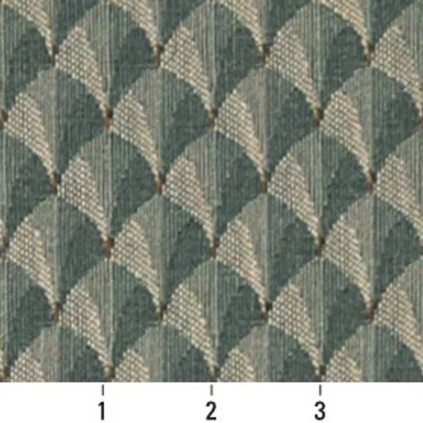 Sage Beige and Dark Green Small Scale  Scales Damask Upholstery Fabric — Scale in inches