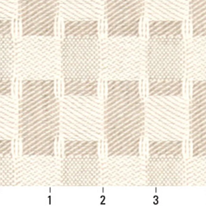 Ivory Beige and White Contemporary Damask Upholstery Fabric by the Yard — Scale in inches