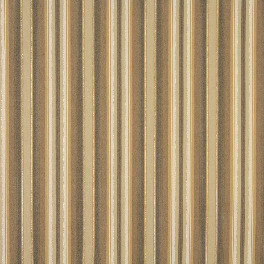 Sand Beige and Brown Stripe  Linen Upholstery Fabric
