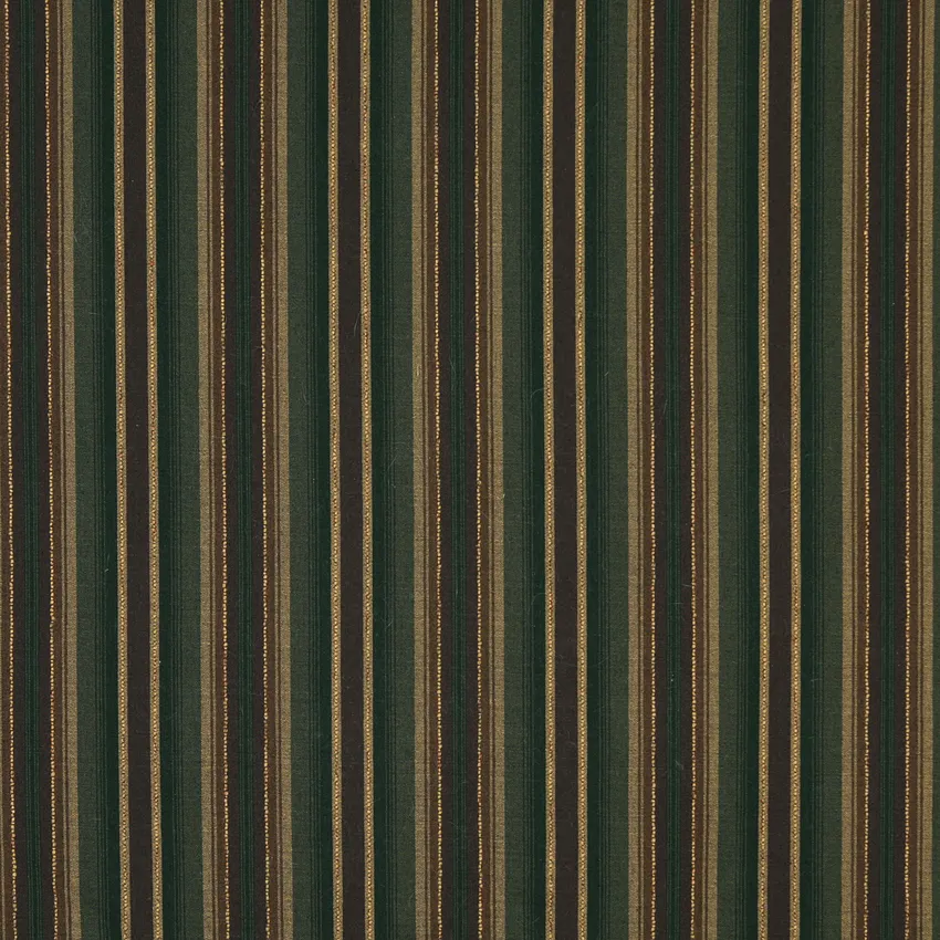 Spruce Dark Green and Brown Gold Accent  Stripe Tweed Upholstery Fabric
