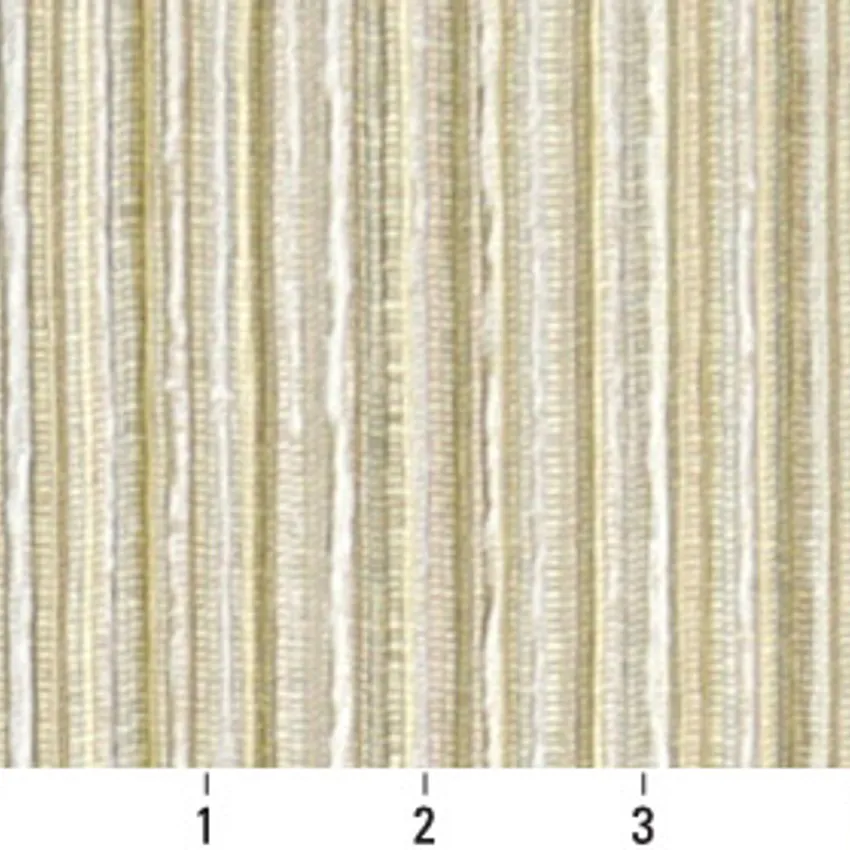 Gold Tan and White Modern Stripe Contemporary  Damask Upholstery Fabric — Scale in inches
