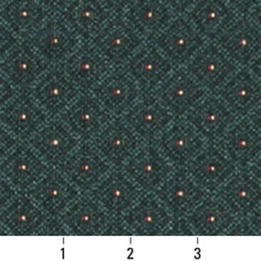 Emerald Dark Green Small Scale  Damask Small Scale Diamond Accent Damask Upholstery Fabric — Scale in inches