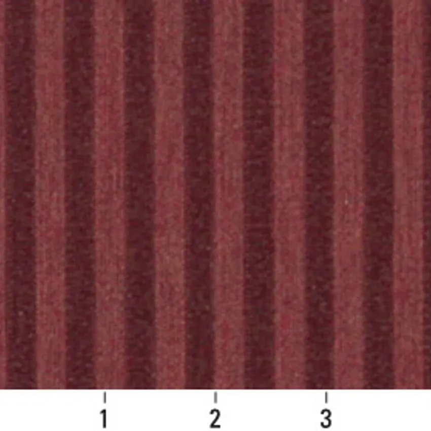 Burgundy and Light Red  Small Scale Stripe Damask Upholstery Fabric — Scale in inches