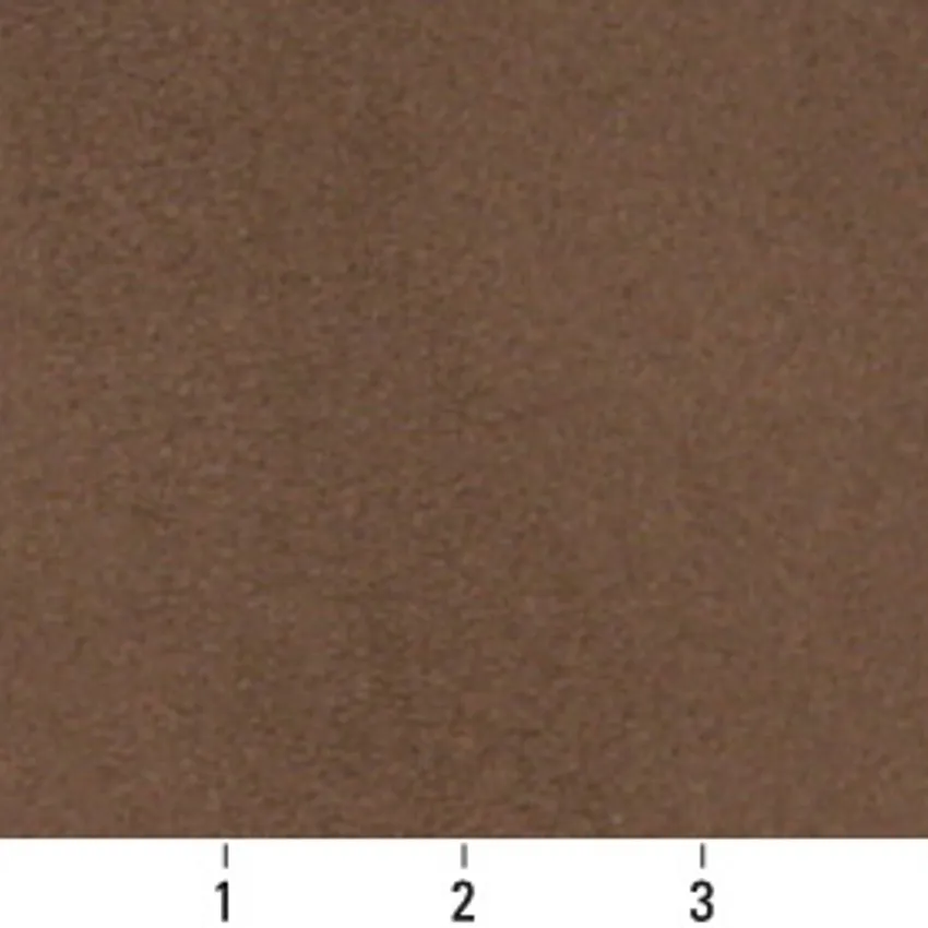 Cocoa Brown Plain Microfiber Upholstery Fabric by the Yard — Scale in inches