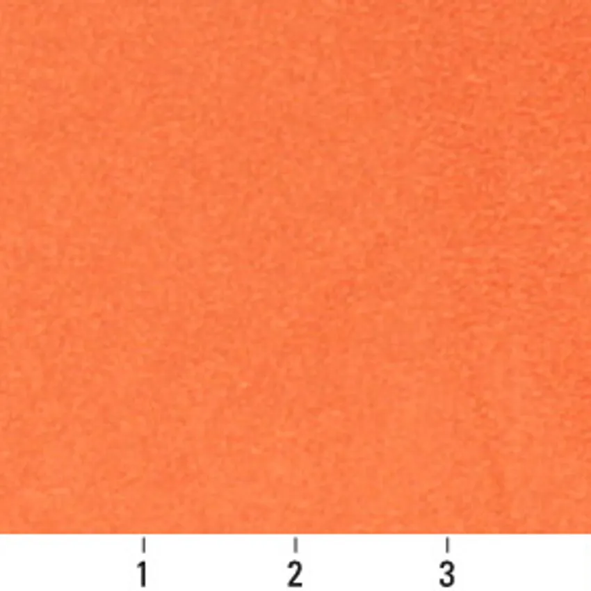 Melon Orange Plain Microfiber Upholstery Fabric by the Yard — Scale in inches