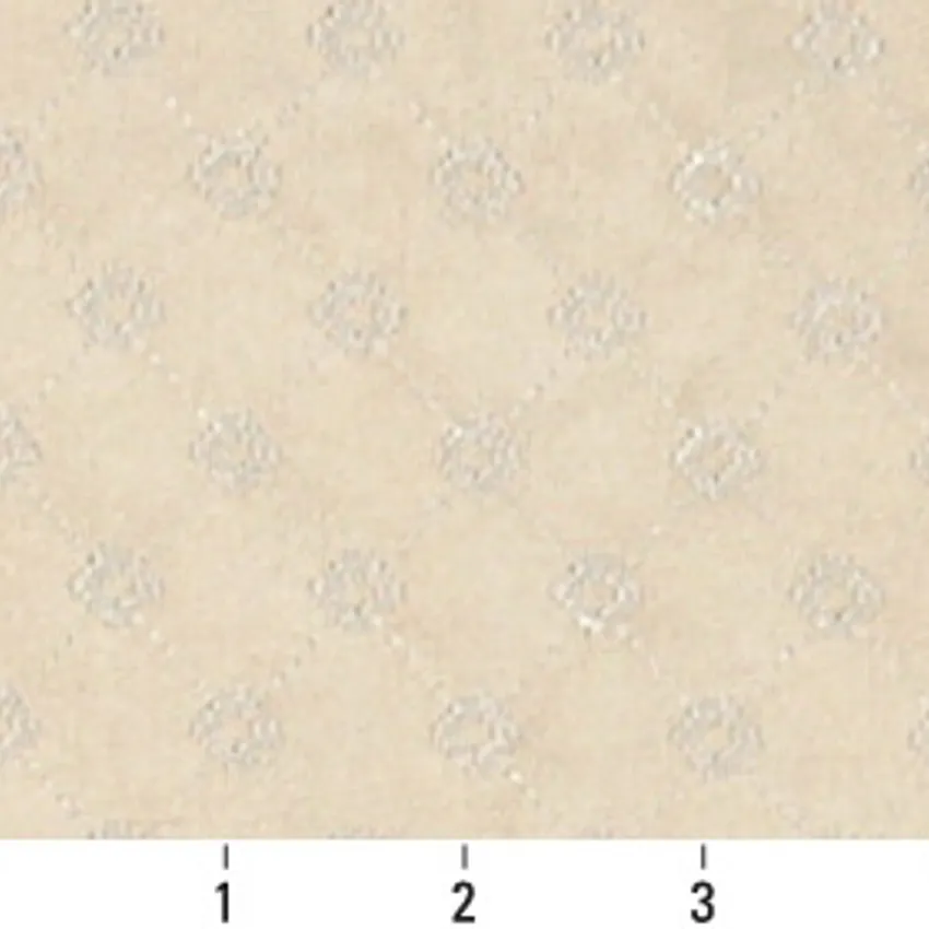 Oyster Diamond White Small Scale Microfiber Upholstery Fabric by the Yard — Scale in inches