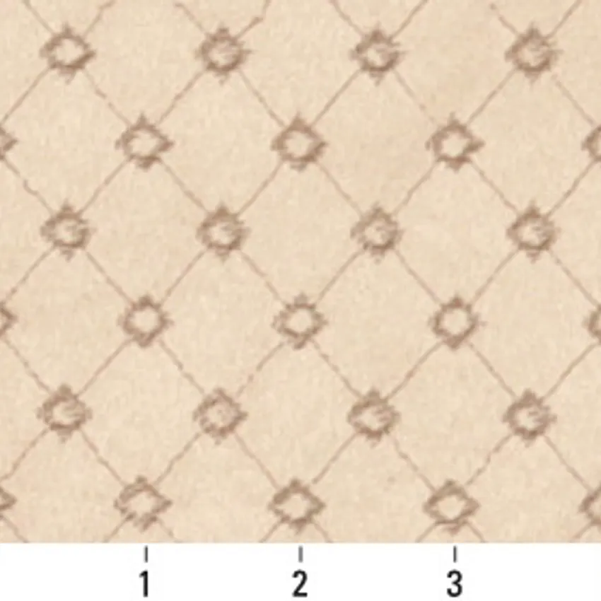 Fawn Diamond Beige Small Scale Microfiber Upholstery Fabric by the Yard — Scale in inches