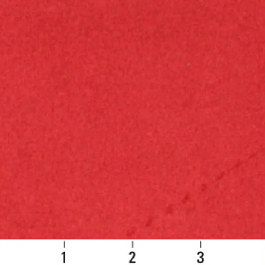 Coral Red Burgundy Plain Microfiber Upholstery Fabric by the Yard — Scale in inches