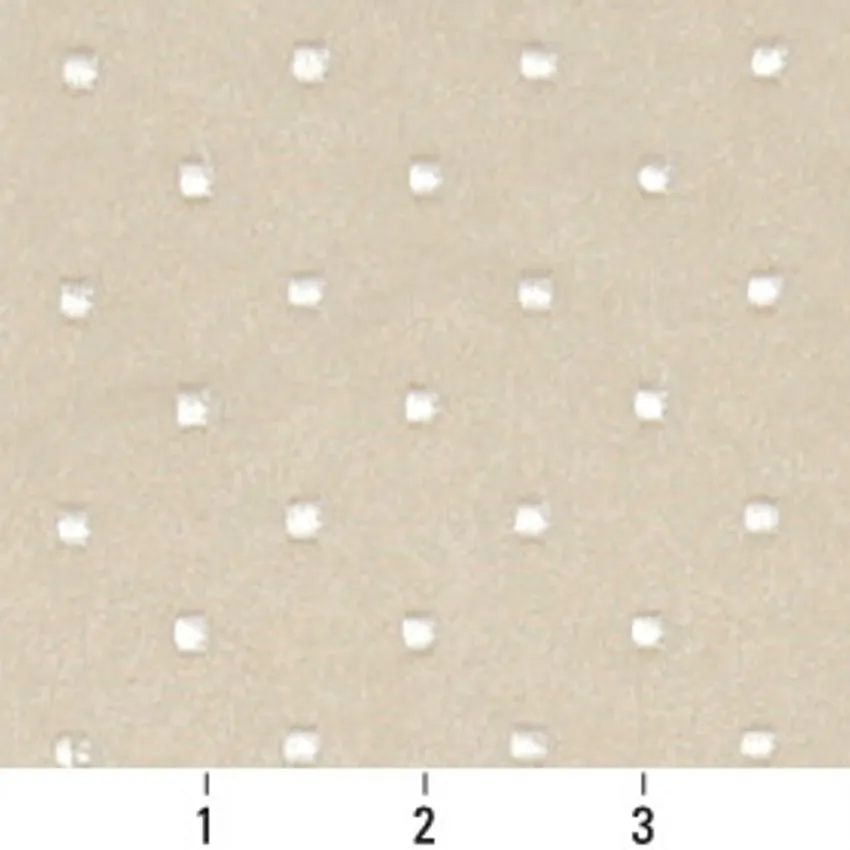 Oyster Dot White Small Scale Microfiber Upholstery Fabric by the Yard — Scale in inches