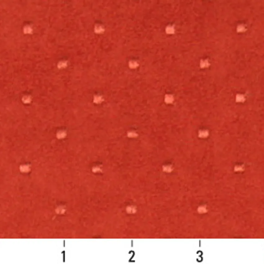 Coral Red Dot Burgundy Small Scale Microfiber Upholstery Fabric by the Yard — Scale in inches