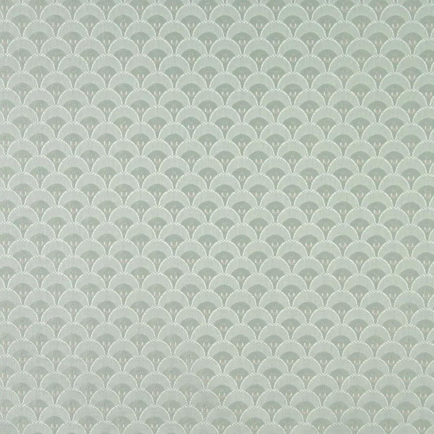 Light Green Mint Green  Classic Shell Scale Damask Upholstery Fabric