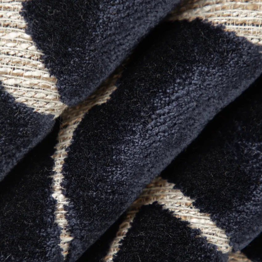 Alani Indigo Blue Abstract & Geometric Velvet Upholstery Fabric by the Yard — Upholstery Fabric