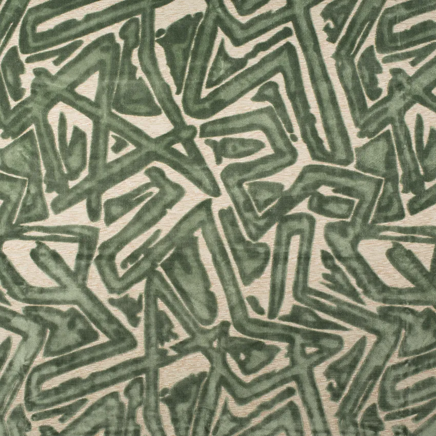 Alani Eucalyptus Green Abstract & Geometric Velvet Upholstery Fabric by the Yard