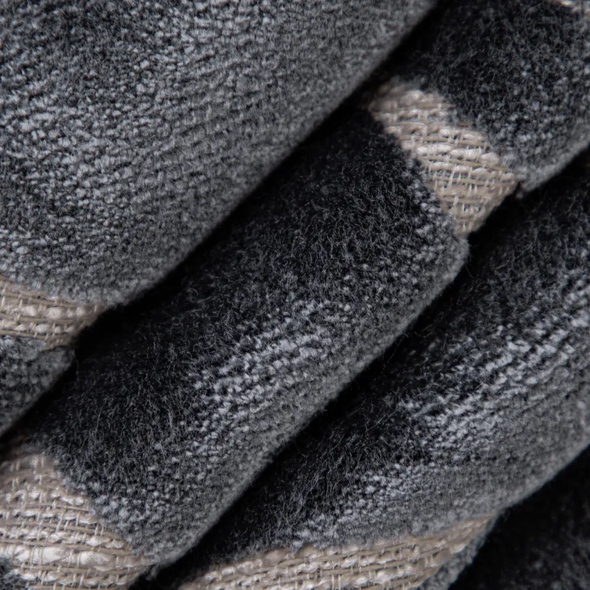 Alani Dark Grey & Silver Abstract & Geometric Velvet Upholstery Fabric by the Yard — Upholstery Fabric