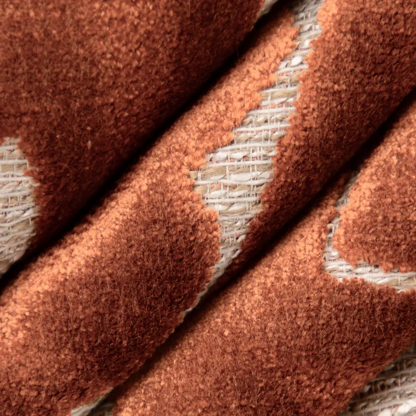 Alani Spice Orange & Rust Abstract & Geometric Velvet Upholstery Fabric by the Yard — Upholstery Fabric