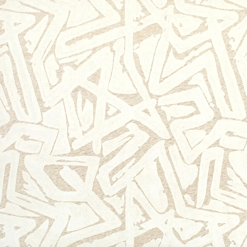 Alani Biscuit Neutral Abstract & Geometric Velvet Upholstery Fabric by the Yard