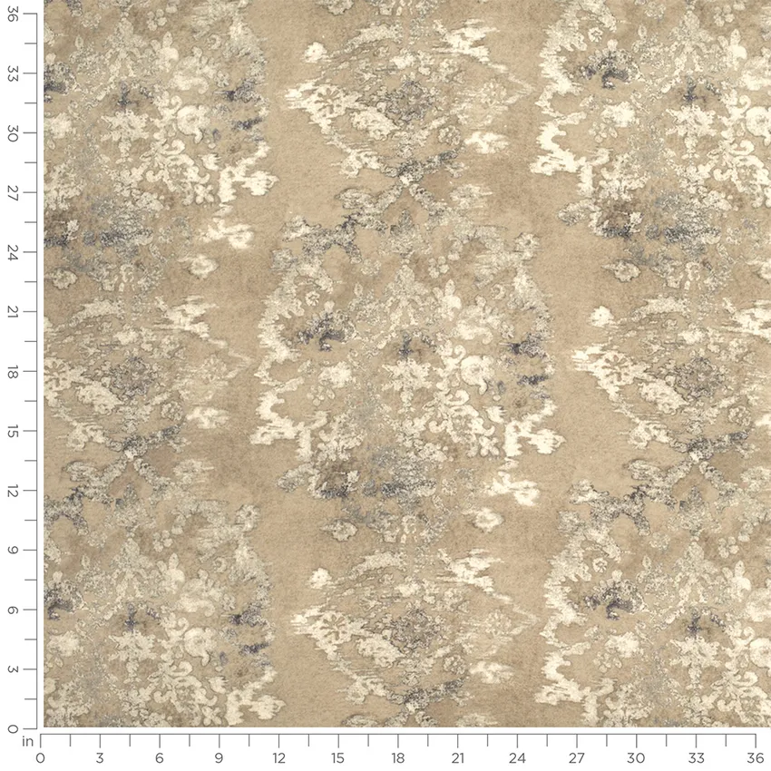 Alice Cappuccino Brown and Neutral Abstract & Geometric Prints Drapery and Upholstery Fabric by the Yard — Scale in inches