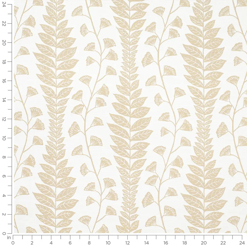 Alma Wheat Neutral Abstract & Geometric Woven Patterns Upholstery Fabric by the Yard — Scale in inches