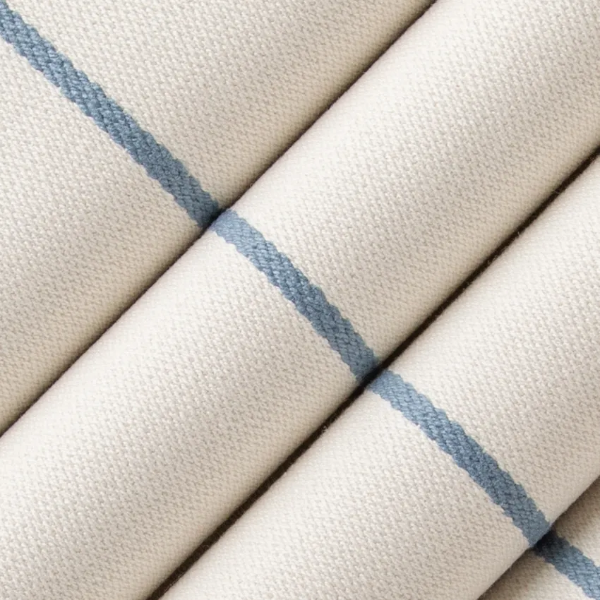 Amos French Blue Stripe Woven Patterns Drapery and Upholstery Fabric by the Yard — Upholstery and Drapery Fabric