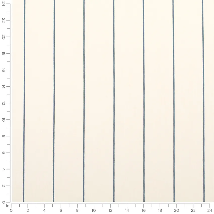 Amos French Blue Stripe Woven Patterns Drapery and Upholstery Fabric by the Yard — Scale in inches