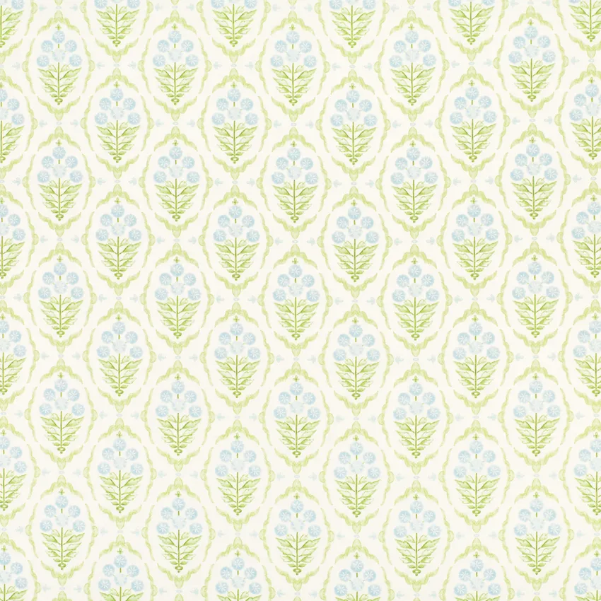 Angelica Fountain Blue Floral Prints Drapery and Upholstery Fabric by the Yard
