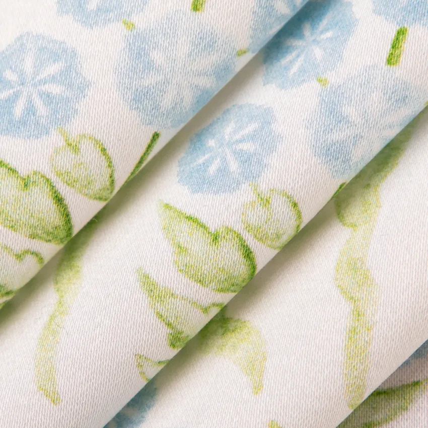 Angelica Fountain Blue Floral Prints Drapery and Upholstery Fabric by the Yard — Upholstery and Drapery Fabric