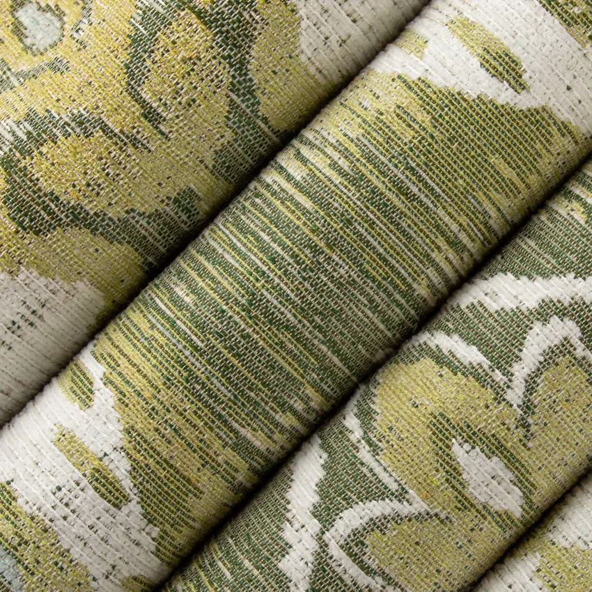 Anna Avocado Green Damask Woven Patterns Upholstery Fabric by the Yard — Upholstery Fabric