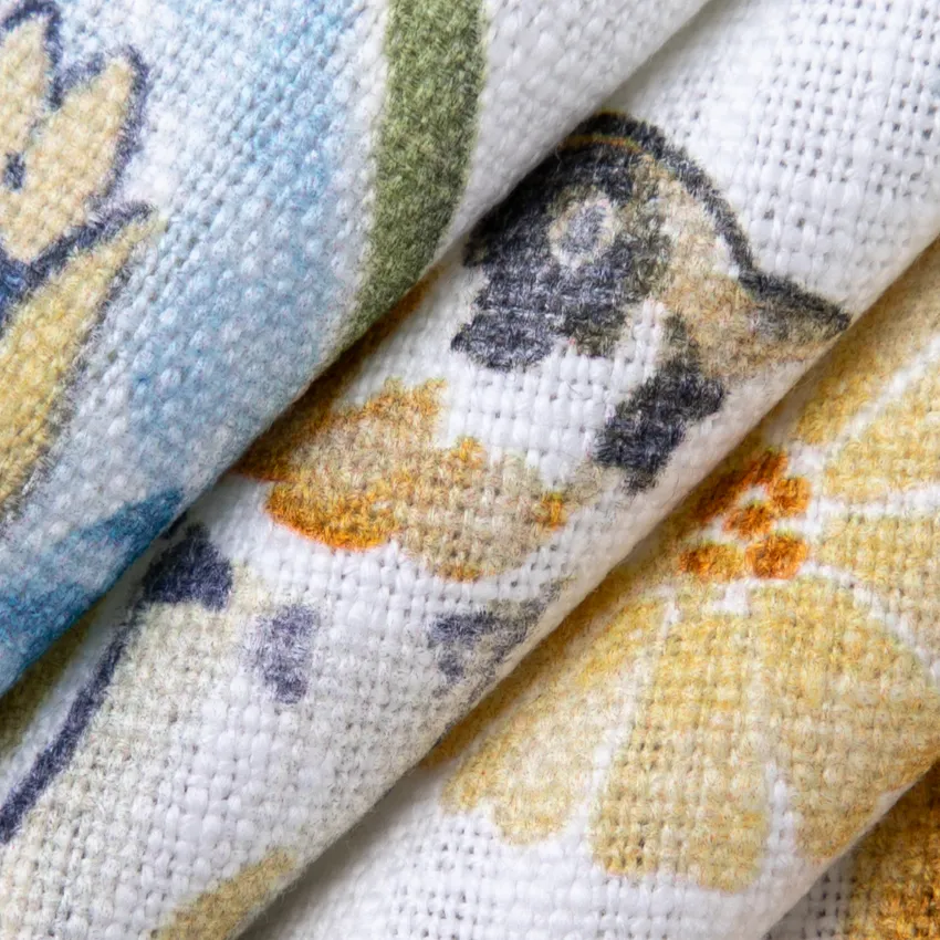 Annalise Lemon Blue and Gold & Yellow Abstract & Geometric Prints Drapery and Upholstery Fabric by the Yard — Upholstery and Drapery Fabric
