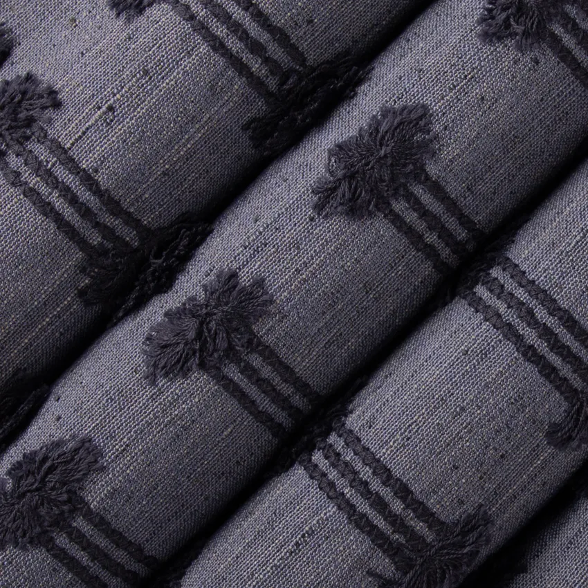 Apollo Cadet Blue Abstract & Geometric Embroidery Drapery and Upholstery Fabric by the Yard — Upholstery and Drapery Fabric