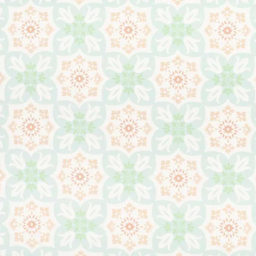 Arden Pool Aqua & Teal and Pink Abstract & Geometric Prints Drapery and Upholstery Fabric by the Yard