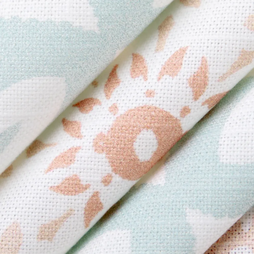 Arden Pool Aqua & Teal and Pink Abstract & Geometric Prints Drapery and Upholstery Fabric by the Yard — Upholstery and Drapery Fabric