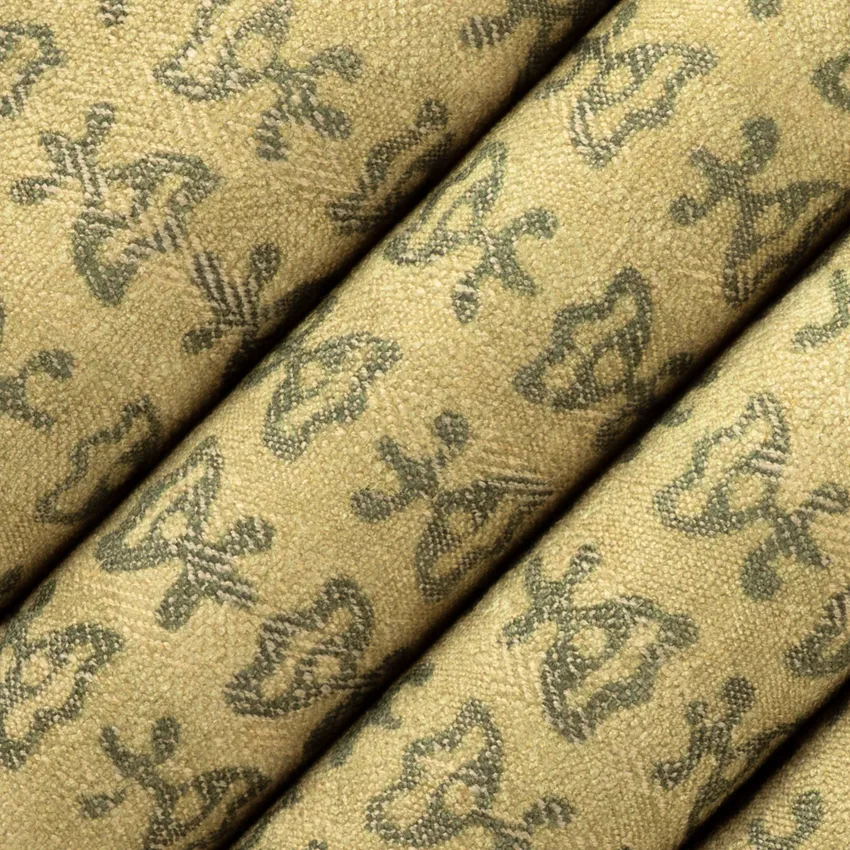 Arlo Basil Green Abstract & Geometric Linen & Linen Looks Drapery and Upholstery Fabric by the Yard — Upholstery and Drapery Fabric
