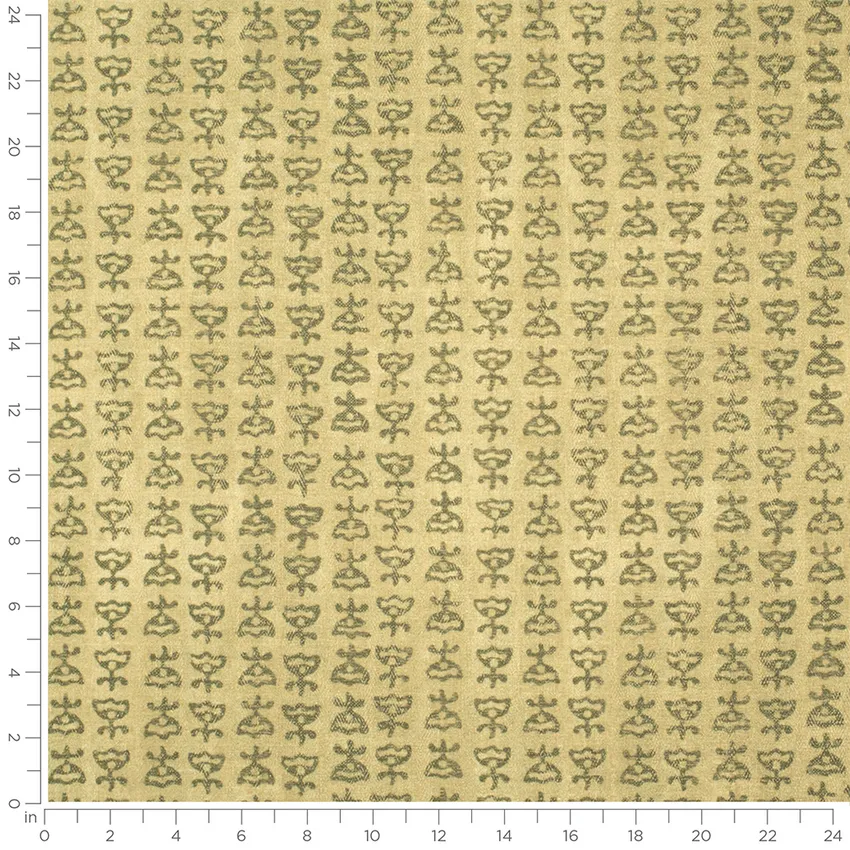 Arlo Basil Green Abstract & Geometric Linen & Linen Looks Drapery and Upholstery Fabric by the Yard — Scale in inches